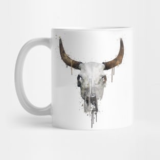 Dramabite Watercolor skull animal texas american cowboy Mug